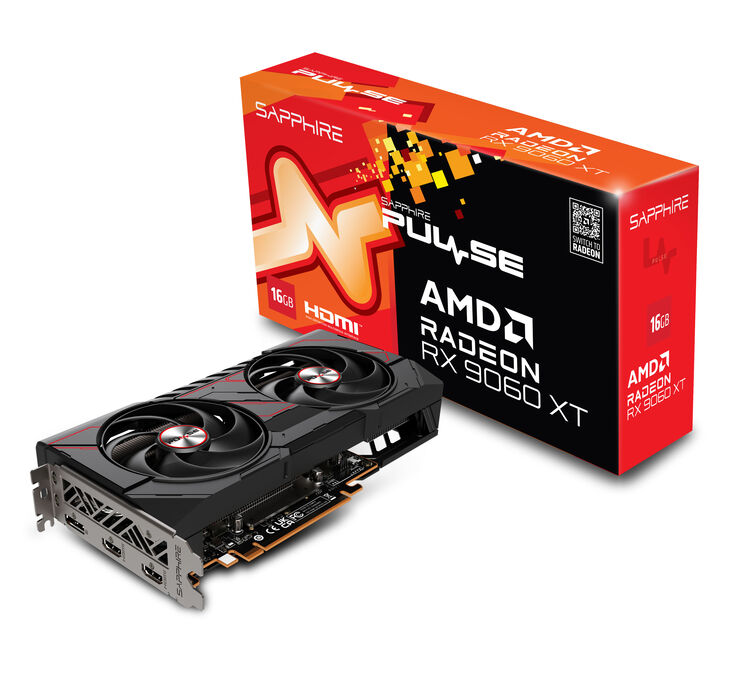 Sapphire Pulse Radeon RX 9060 XT Gaming OC Graphics Card, 16384 MB GDDR6 image number 0