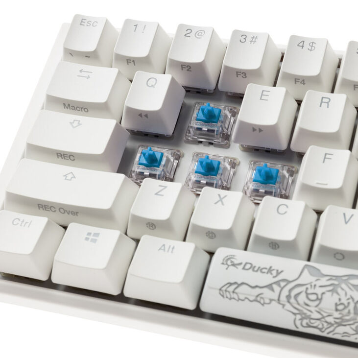 Ducky One 3 Classic Pure White Mini Gaming Tastatur, RGB LED - MX-Blue (US) image number 4