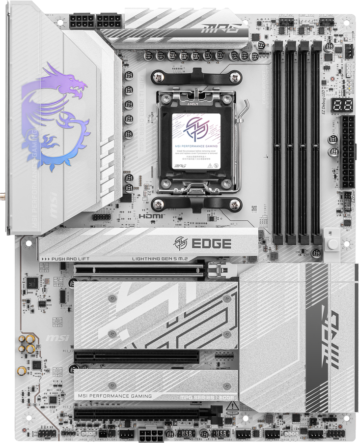 MSI MPG B850 Edge TI WiFi Motherboard, socket AM5, AMD B850, ATX, DDR5 image number 1