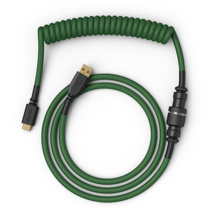 Glorious Coiled Cable Forest Green, USB-C auf USB-A Spiralkabel - 1,37m, grün image number 1