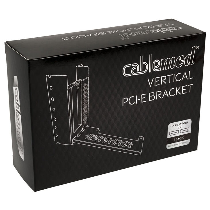 CableMod vertical graphics card holder with PCIe x16 riser cable, 2x DisplayPort - black image number 6