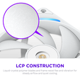 NZXT F140X RGB Case Fan, LCP Rotor, Hybrid Bearing, aRGB - White, 140mm image number null