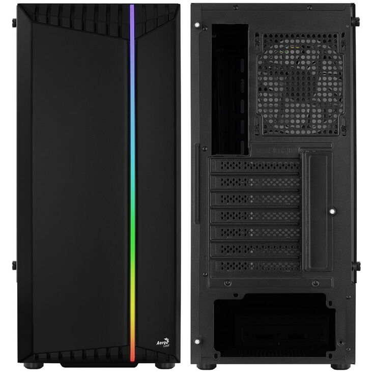 Aerocool Bionic v2 Midi-Tower, RGB, Tempered Glass - schwarz image number 2