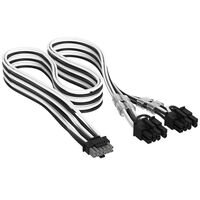 Corsair Premium Sleeved 12V-2x6 zu 2x 6+2-Pin-PCIe-Kabel, Universal - schwarz/wei&szlig;