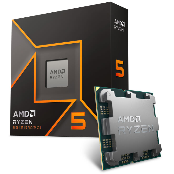 AMD Ryzen 5 9600X CPU, 6 Cores, 5.4 GHz, AM5 (Zen 5) - Boxed, Without Cooler image number 0