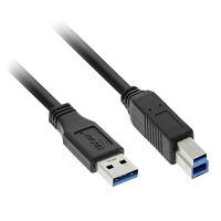 InLine USB 3.0 Kabel, A auf B, schwarz - 2m