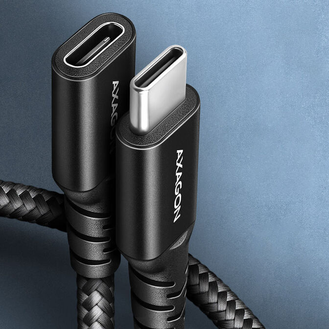 AXAGON BUCM32-CF10AB Verl&auml;ngerungskabel, USB-C zu USB-C 3.2 Gen 2, 1 m, 20 Gbps - Aluminium image number 2
