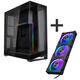 PHANTEKS NV7 - schwarz + D30 PWM Reverse Airflow D-RGB Lüfter, 3er Pack - 120mm