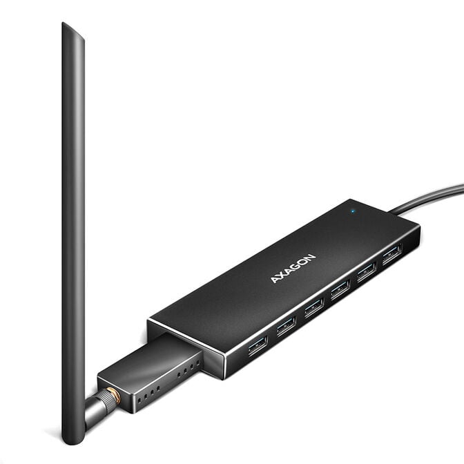 AXAGON HUE-F7C 7x USB 3.2 Gen 1 Aluminium Flat Hub, 30 cm USB-C cable image number 3