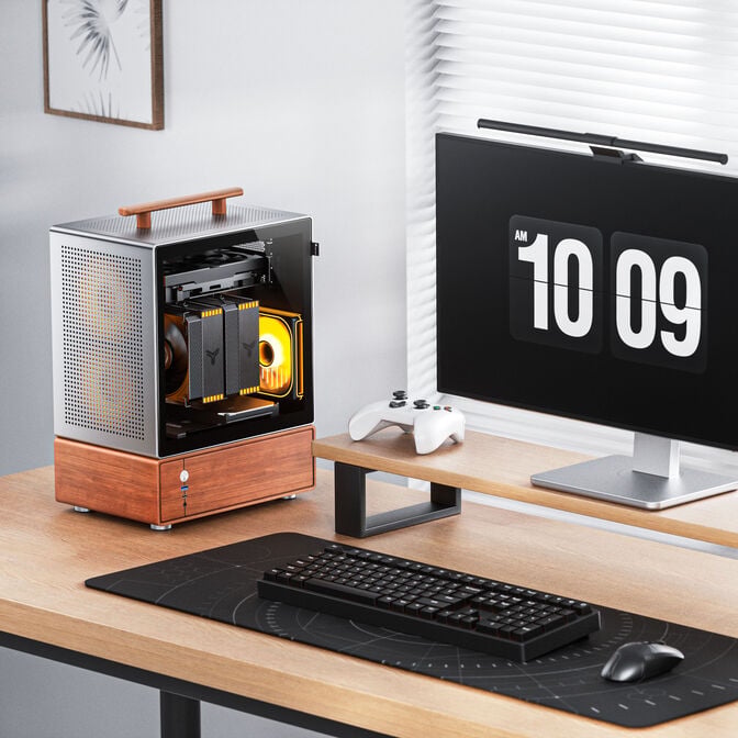 Jonsbo T7 PC-Geh&auml;use, Midi-Tower, mATX, Tempered Glass - silber image number 1