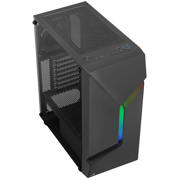 Aerocool Scape-G-BK-v1 Mid Tower, Tempered Glass - Black image number 1
