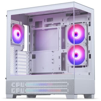 Phanteks XT View Matrix PC Case, Mid-Tower, E-ATX, Tempered Glass, Matrix LED - White