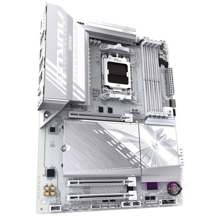 GIGABYTE B850 Aorus Elite WiFi 7 ICE Mainboard, Sockel AM5 (LGA 1718), AMD B850, ATX, DDR5 image number 1
