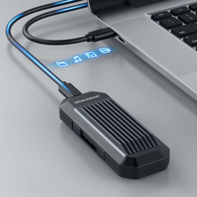 Graugear externes Geh&auml;use f&uuml;r M.2 NVMe SSD, USB-A und USB-C Kabel image number 1