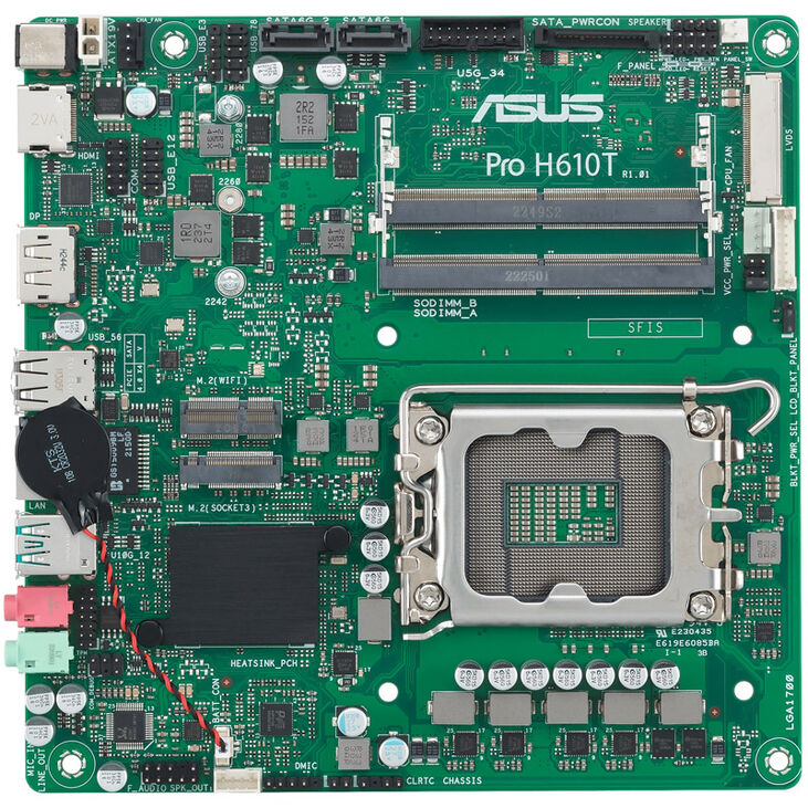 ASUS Pro H610T-CSM, Intel H610 motherboard, LGA1700 socket, DDR5 image number 2