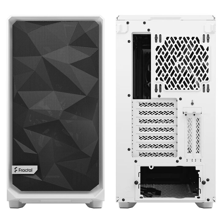 Fractal Design Meshify 2 White TG Clear Tint Mid Tower, Tempered Glass. White image number 3