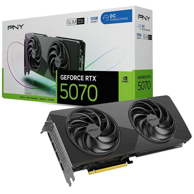 PNY GeForce RTX 5070 Slim OC Graphics Card, 12288 MB GDDR7 image number 0