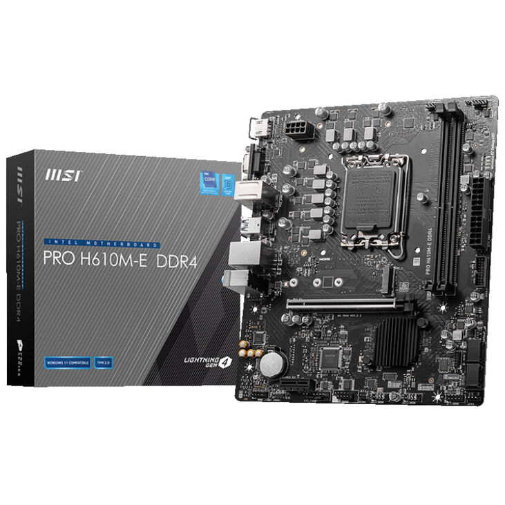 MSI Pro H610M-E DDR4, Socket LGA 1700, Intel H610, Micro-ATX - DDR4 image number 0