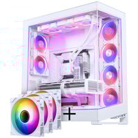 PHANTEKS NV Series NV7 E-ATX Case, Tempered Glass, ARGB - White + M25 Gen2 PWM D-RGB Fan 3-Pack - Reverse Blade, 140mm + DRGB Kit