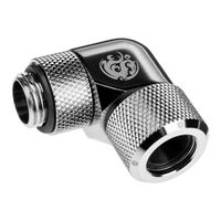 Bitspower Advanced Adapter 90 Degree G1/4 inch Female to 12mm OD Hardtube - Rotatable, Silver