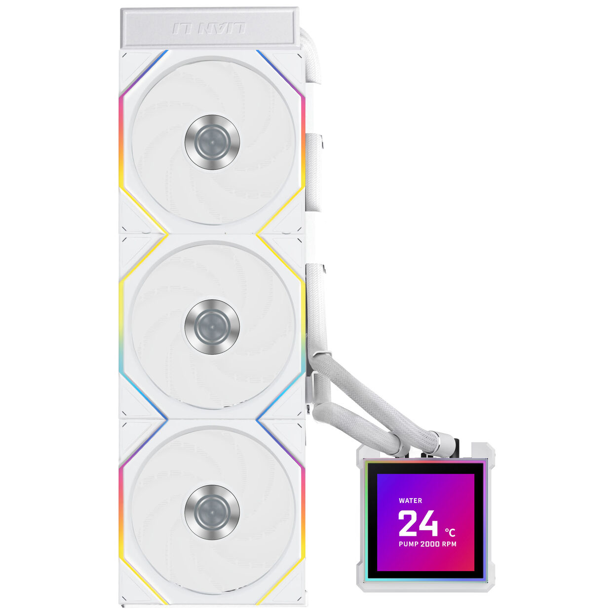 Lian Li O11 Vision Compact - white + 3x UNI FAN SL-INF 120 ARGB Reverse ...
