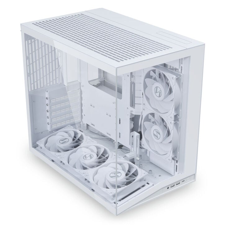 Lian Li O11 Dynamic Mini V2 Flow PC-Gehäuse, Mini-Gehäuse, ATX, Tempered Glass - inklusive 5x 120-mm-Lüfter, weiß image number 2