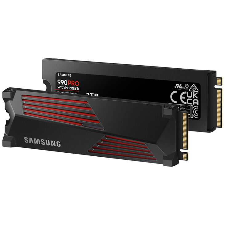 Samsung 990 PRO Series NVMe SSD, PCIe 4.0 M.2 Type 2280, with heatsink - 2 TB image number 1