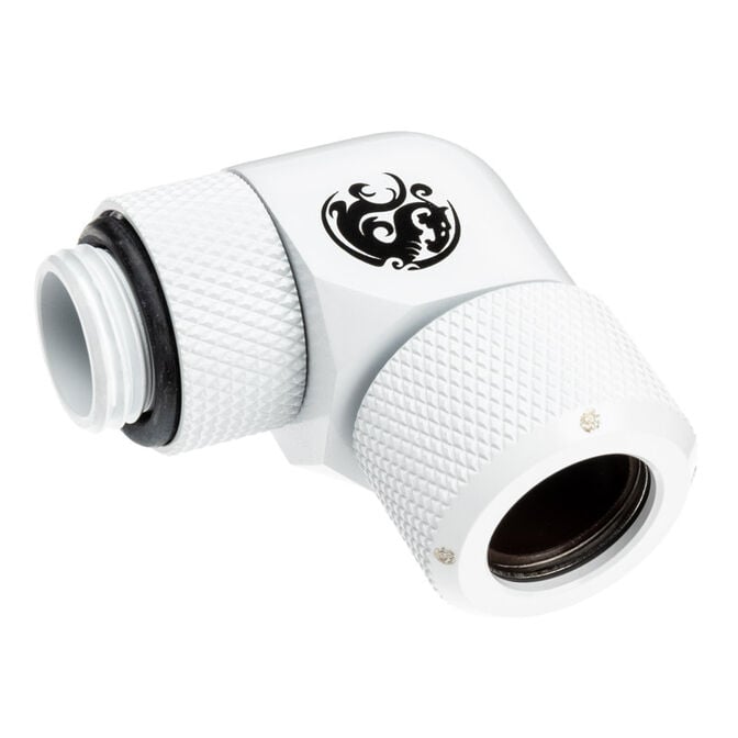 Bitspower Advanced Multi-Link Adapter Connection 90 Degrees G1/4 Inch Male Thread to 12mm OD Hard Tube - Rotatable. image number 0
