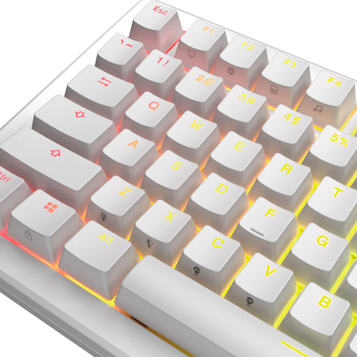 Glorious GPBT Backlit Keycaps, ANSI Layout (US), PBT, Dye-Sub - White image number 3