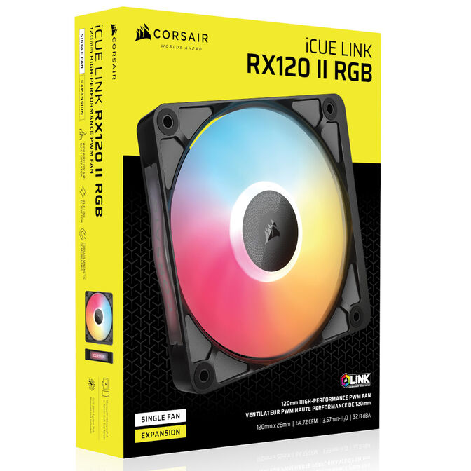 CORSAIR iCUE LINK RX120 II RGB PWM-L&uuml;fter, 120mm, 2.100U/min &ndash; Schwarz image number 5