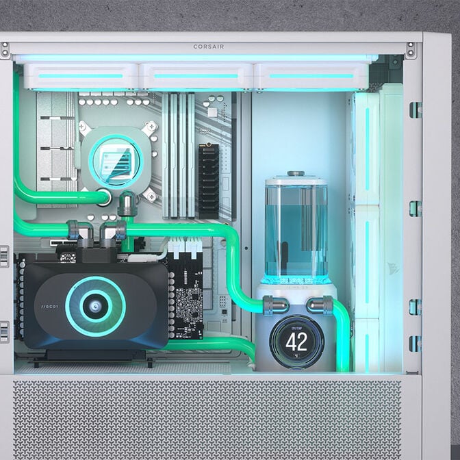Corsair iCUE Link XD6 RGB Elite LCD Pump Reservoir Combo - white image number 9