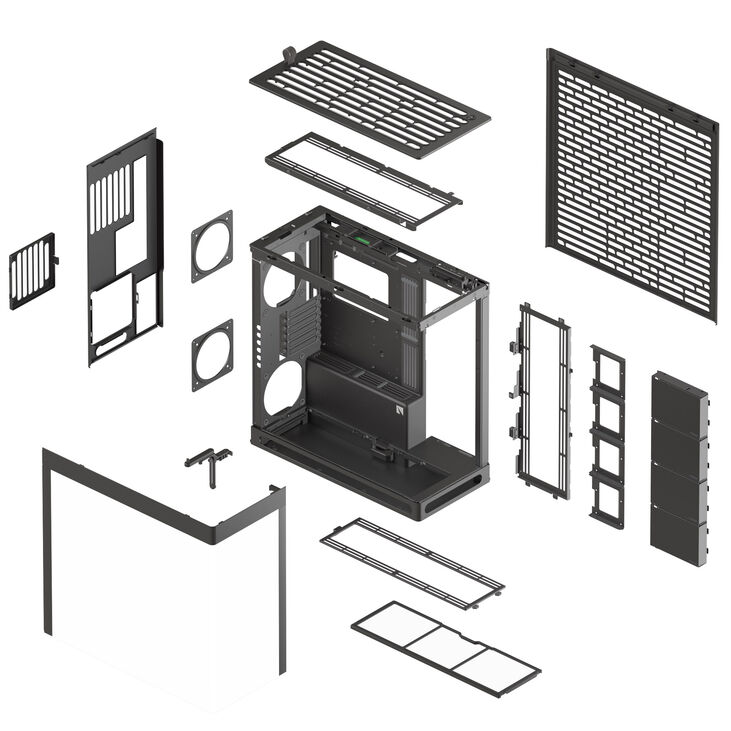 HAVN HS 420 PC-Gehäuse, Midi-Tower, E-ATX, Tempered Glass - schwarz image number 9