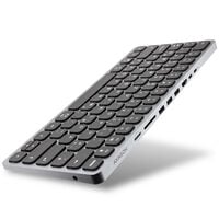 AXAGON HMC-KB USB-C Keyboard, microSD/SD, 3x USB-A 3.0, HDMI 4K/60Hz, PD 100W, Audio - DE Layout