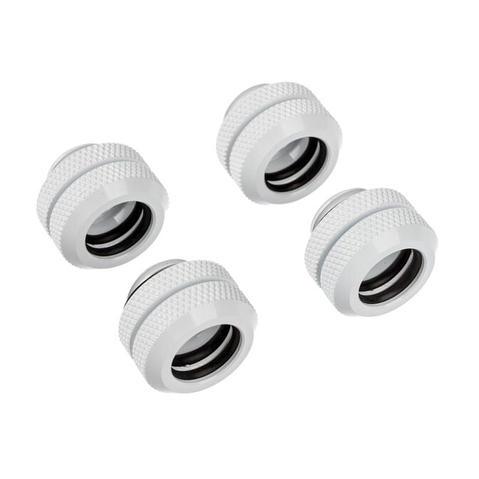 Corsair Hydro X Series XF Hardline fitting straight G1/4 inch to 12mm OD hard tube - 4 pack, white image number 0