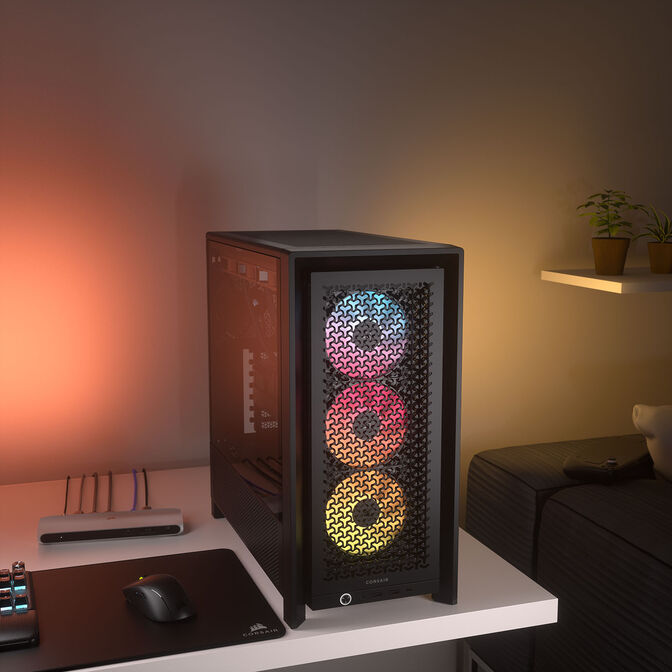 Corsair Frame 4000D RS ARGB PC case, Mid Tower, E-ATX, RGB, Tempered Glass - black image number 9