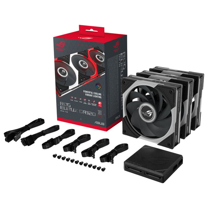 ASUS ROG Eurux GR120 ARGB PWM Fan - Reverse Blade, 3-Pack, black image number 23