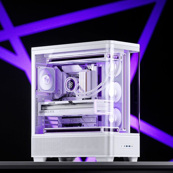 Jonsbo TK-5 PC Case, Mid Tower, ATX, Tempered Glass - white image number 14