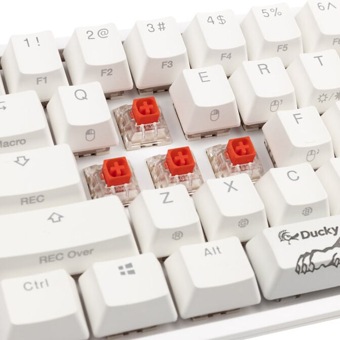 Ducky One 2 Pro Mini White Edition Gaming Tastatur, RGB LED - Kailh Red (US) image number 7