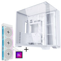 Lian Li O11 Vision Compact Geh&auml;use Bundle + HydroShift II LCD-S 360TL AiO - wei&szlig;