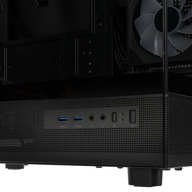 GSI SmartAssembly ARGB Glass Micro-ATX PC case, mid tower, Micro-ATX, Tempered Glass - black, 750 watts Gold power supply image number 4
