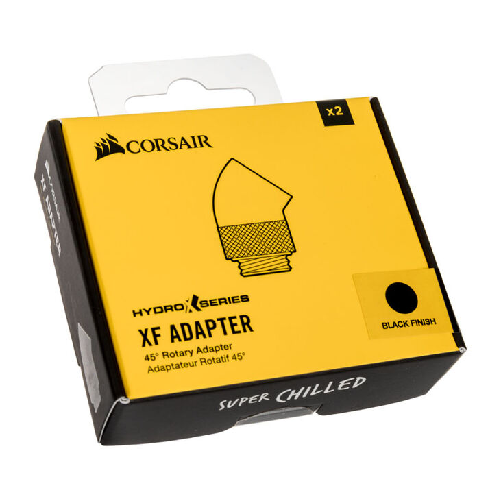 Corsair Hydro X Series Adapter 45 Degree G1/4 inch Female to G1/4 inch Male - 2 Pack, Rotatable, Black image number 2