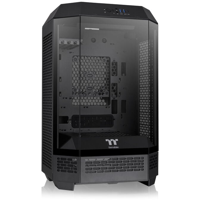 Thermaltake The Tower 300 PC-Geh&auml;use, Mini-Geh&auml;use, mATX, Tempered Glass - inklusive 2x 140-mm-L&uuml;fter, schwarz image number 0