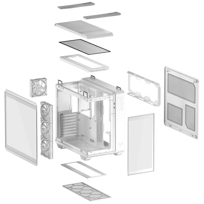 ASUS TUF Gaming GT502 Horizon PC-Geh&auml;use, Midi-Tower, ATX, Tempered Glass - wei&szlig; image number 15