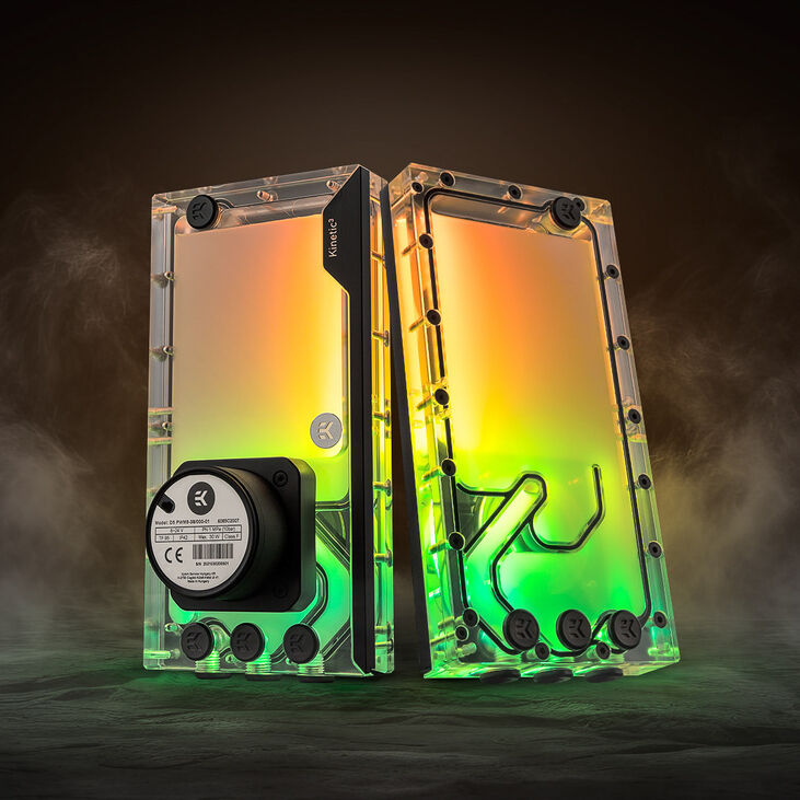 EK Water Blocks EK-Quantum Kinetic3 FLT D5/DDC Ausgleichsbehälter - 240mm, D-RGB, Acryl image number 2