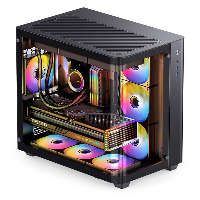Jonsbo TK-3 PC Case, Mid Tower, ATX, Tempered Glass - Black image number 2