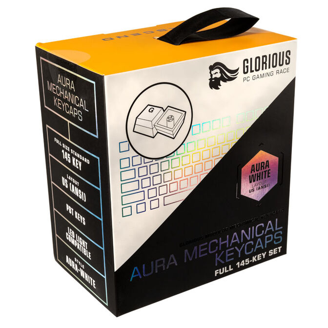 Glorious Aura Keycaps - 145 Keycaps, US layout, white image number 4