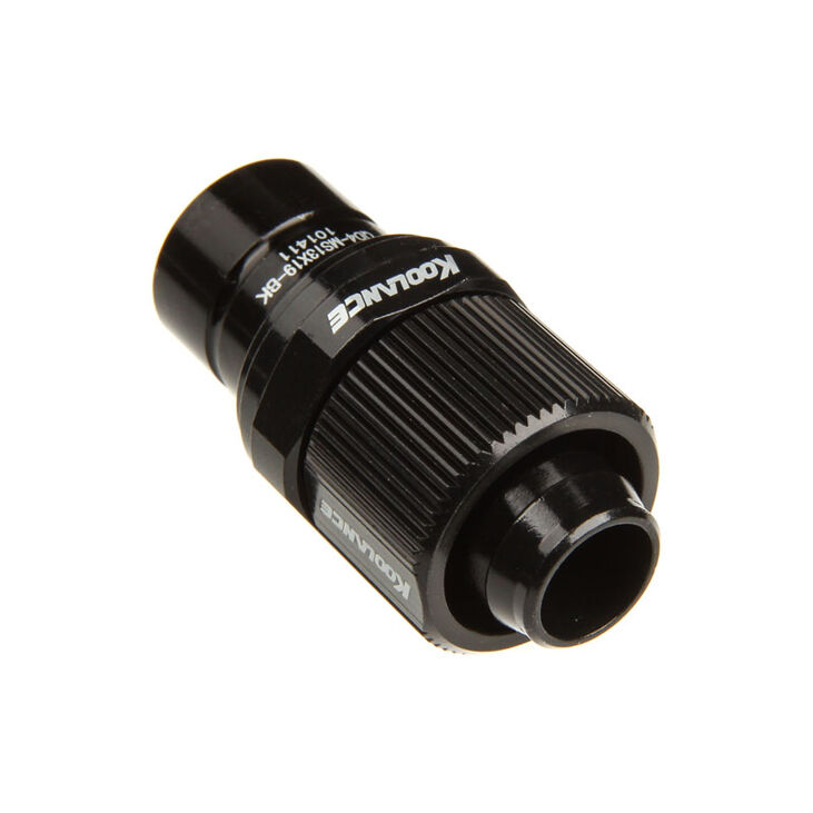 Koolance QD4 No-Spill Schnellverschluss gerade male auf 19/13mm - schwarz image number 1