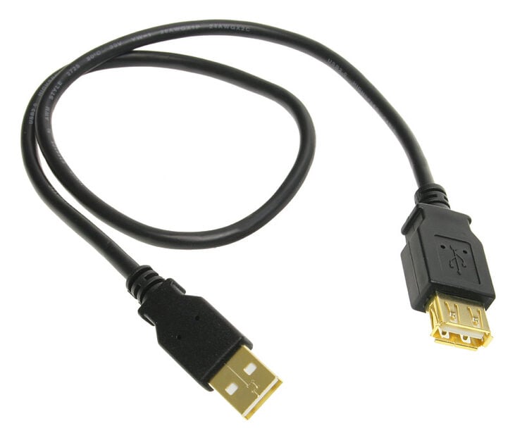 InLine USB 2.0 Verlängerung, vergoldete Kontakte - 0,5m image number 1