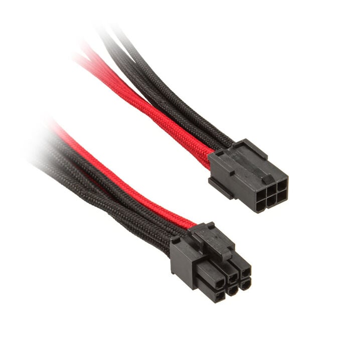 SilverStone 6-Pin-PCIe zu 6-Pin-PCIe Kabel 250mm - schwarz/rot image number 0