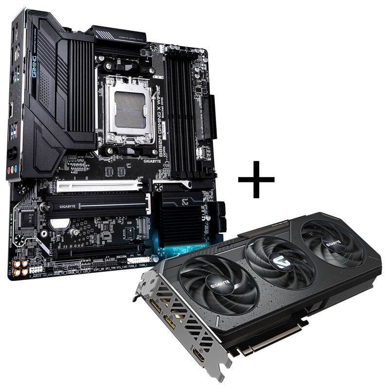 GIGABYTE Radeon RX 9060 XT Gaming OC 16G Grafikkarte + GIGABYTE B850M Gaming X WiFi6E, AMD B850 Mainboard